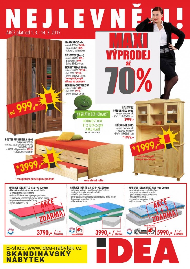 leták Idea nábytek Akční leták od 1.3.2015 strana 1