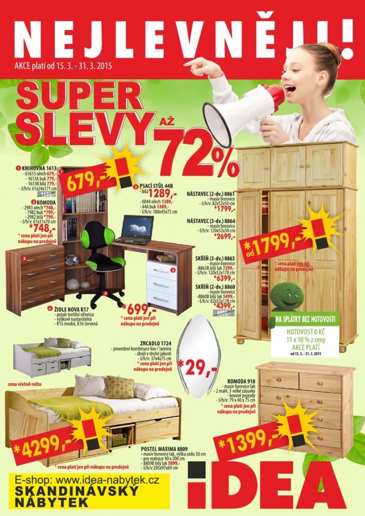 leták Idea nábytek Akční leták od 15.3.2015 strana 1 leták Idea nábytek Akční leták od 15.3.2015 strana 1